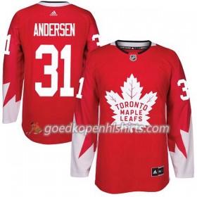 Toronto Maple Leafs Frederik Andersen 31 Adidas 2017-2018 Rood Alternate Authentic Shirt - Mannen
